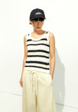 ARMEDANGELS Claaire stripes knit top raw white night sky women